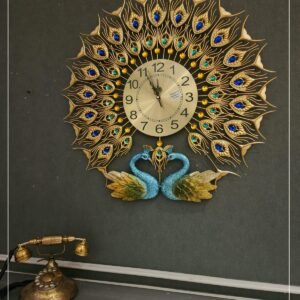 Peacock design clock