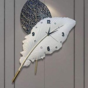 white feather clock
