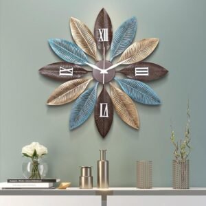 Metal Leaf wall Décor clock