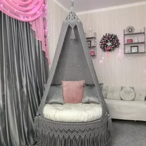 Grey Macrame Swing