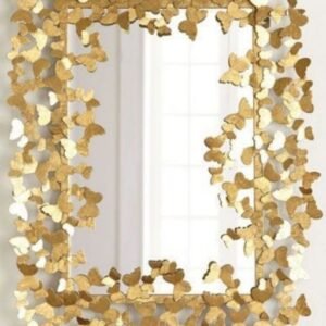 Golden butterfly wall mirror