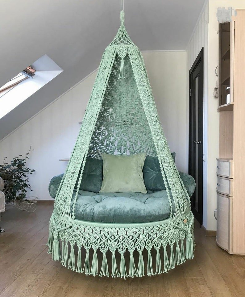 Macrame jhula teal